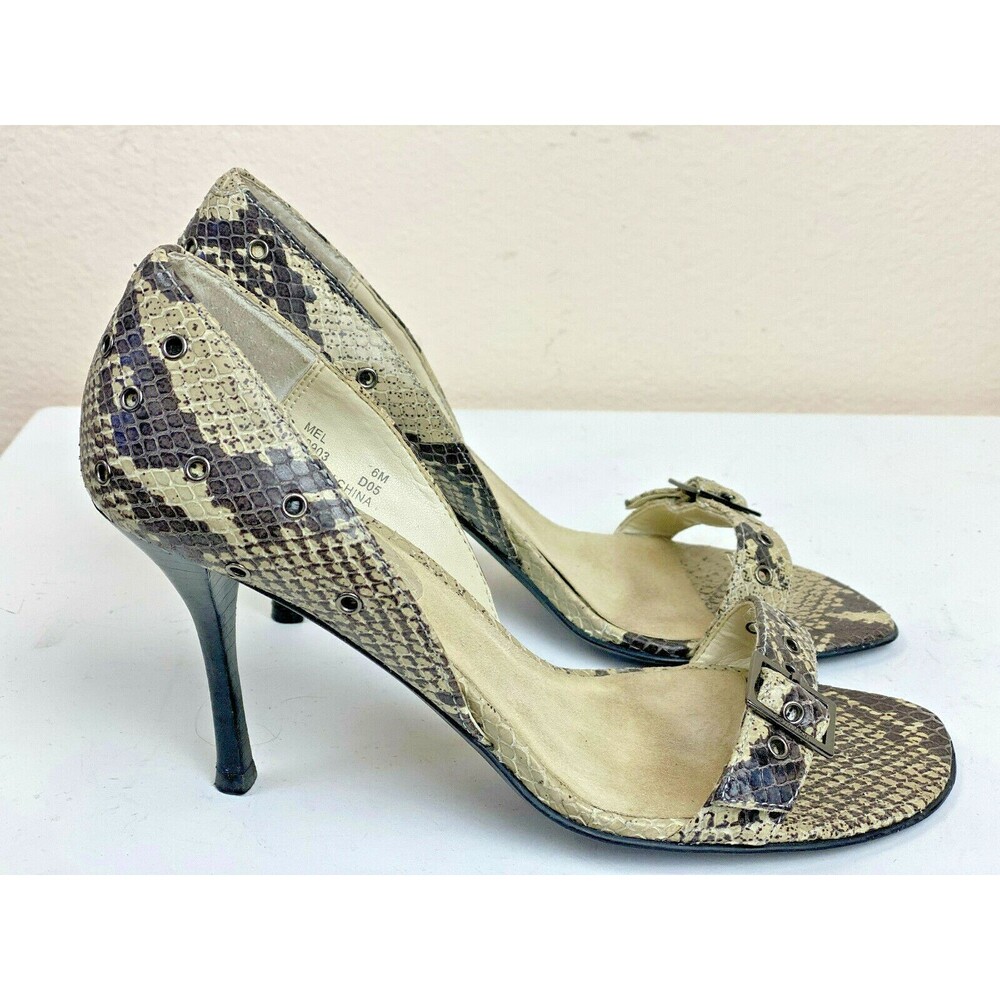 Calvin Klein Beige Snakeskin Python Stiletto High Heel Date Night 6 Mob-wife Box